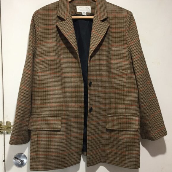 Jackets & Blazers - VINTAGE FAMOUS MARKER WOOL BLAZERJACKET  SIZE 14W